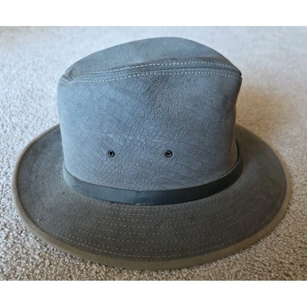Vtg‎ 90s Wilsons Genuine Leather Suede Fedora Mens Size S  Made In USA Safari